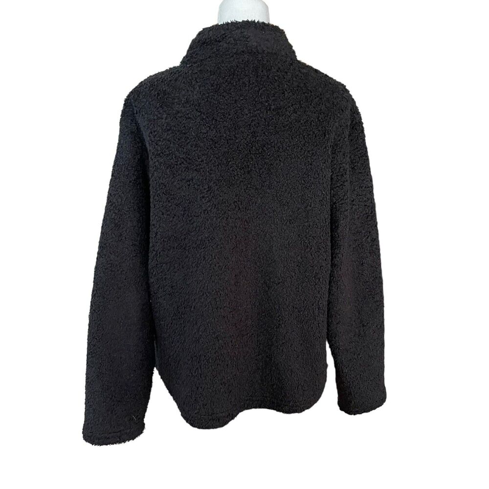 Black Diamond Womens XL Fleece Fuzzy Sherpa Jacket Black Full Zip NO SIZE TAG - Picture 10 of 11
